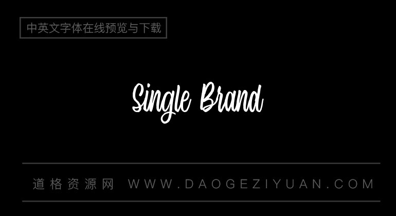 single brand-英文字体免费字体下载大全-道格资源