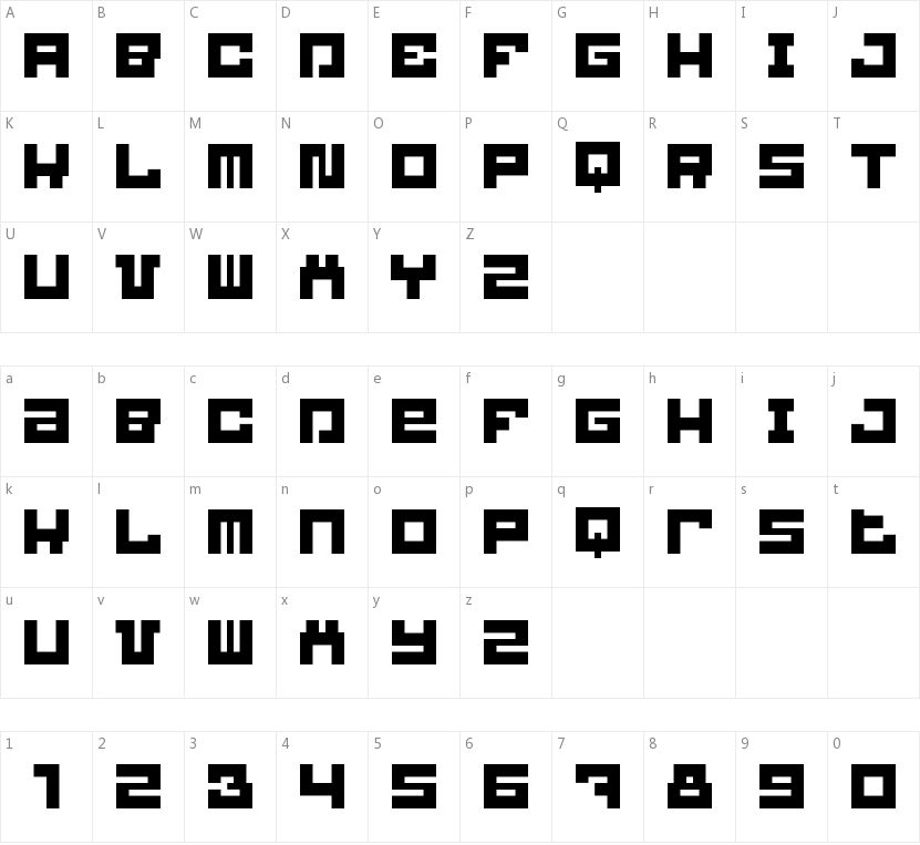 Blockbit字符映射图