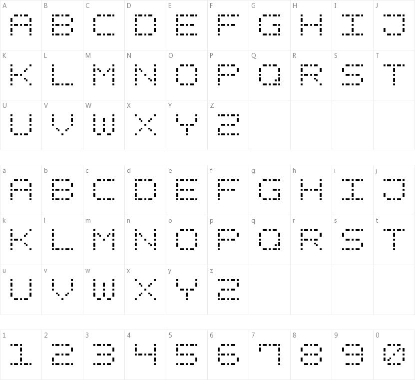 Dash Dot Square-7字符映射图