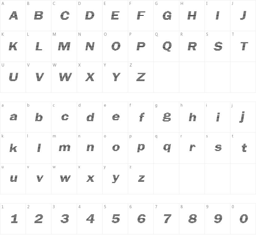 Linear Beam字符映射图