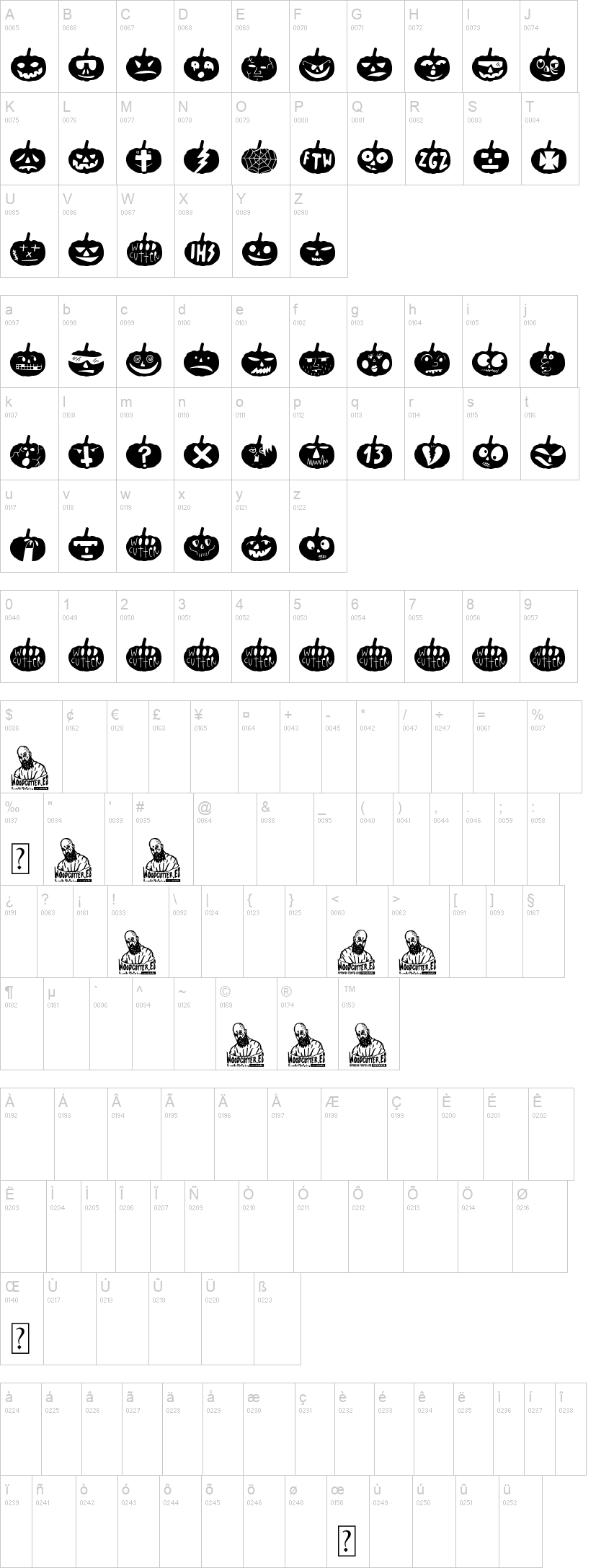 Woodcutter Pumpkins字符映射图