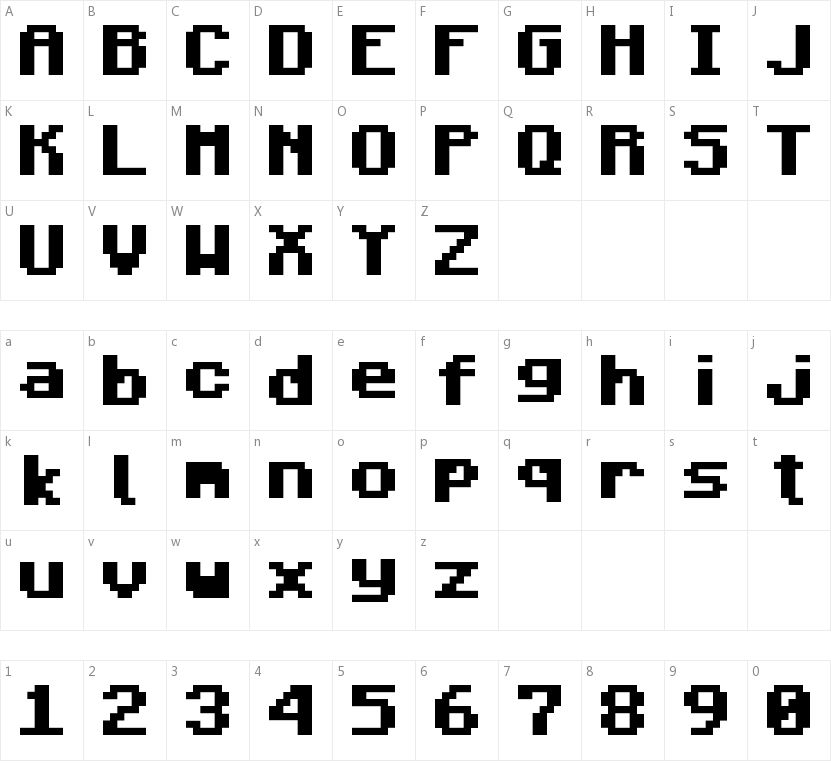 Mojang字符映射图