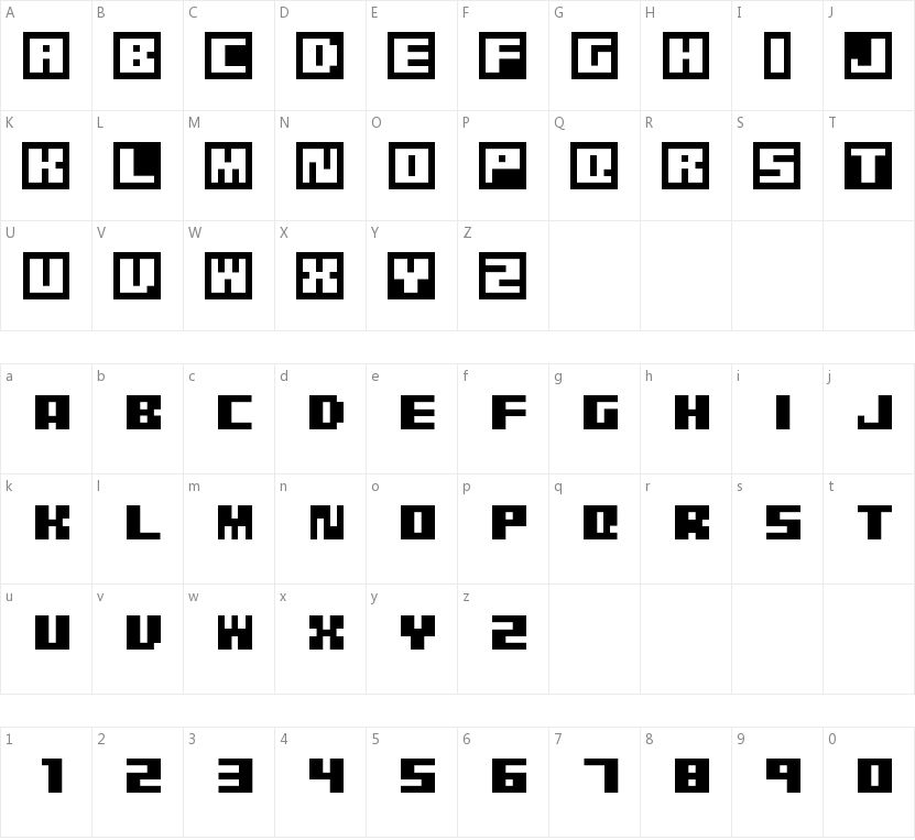Pixel Grafiti字符映射图