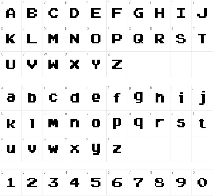 Arcadepix字符映射图