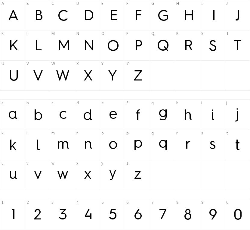 Hurme Geometric Sans4 Regular字符映射图