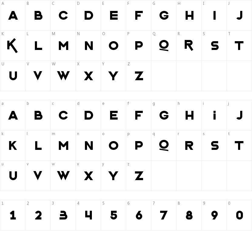 L'Hanoienn Typeface字符映射图