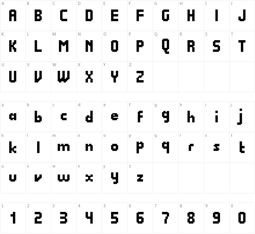 Quadrit字符映射图