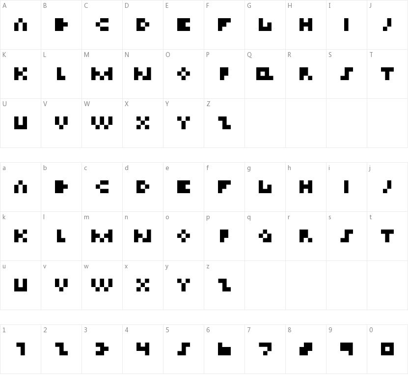Tinier字符映射图