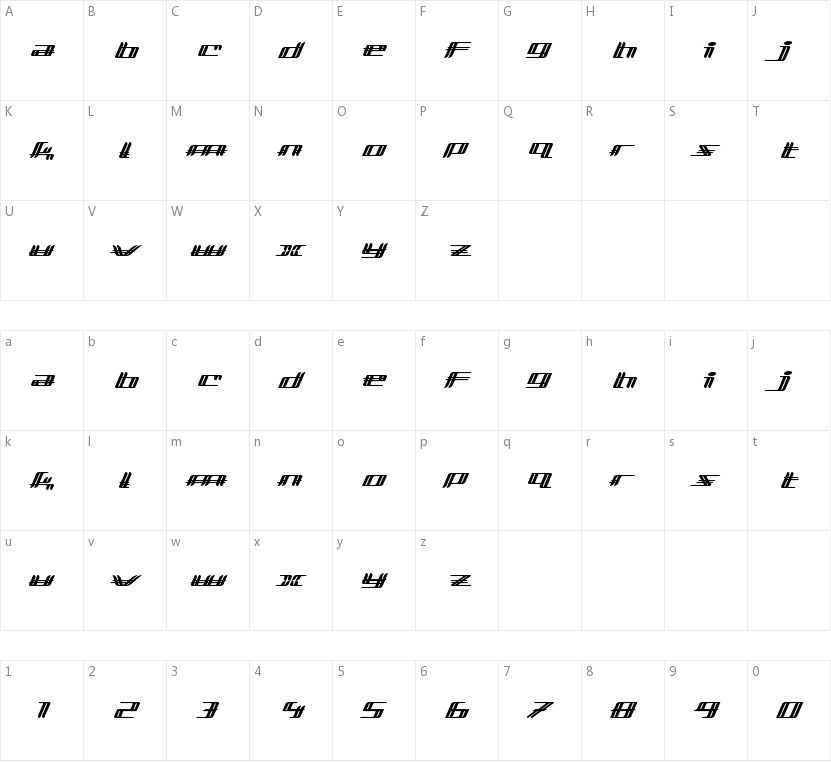 Lewinsky字符映射图