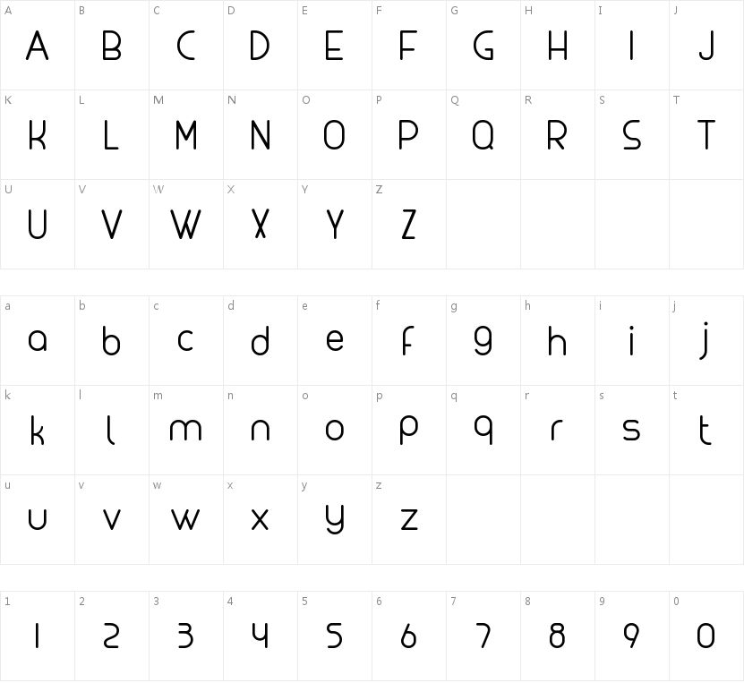 MAXWELL REGULAR字符映射图