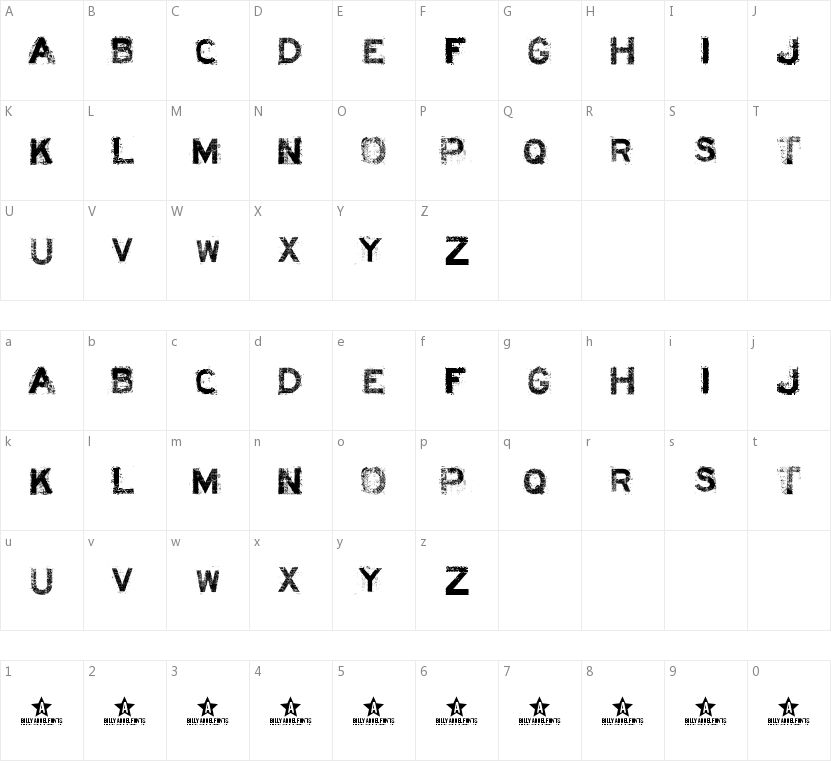 Acid Label字符映射图