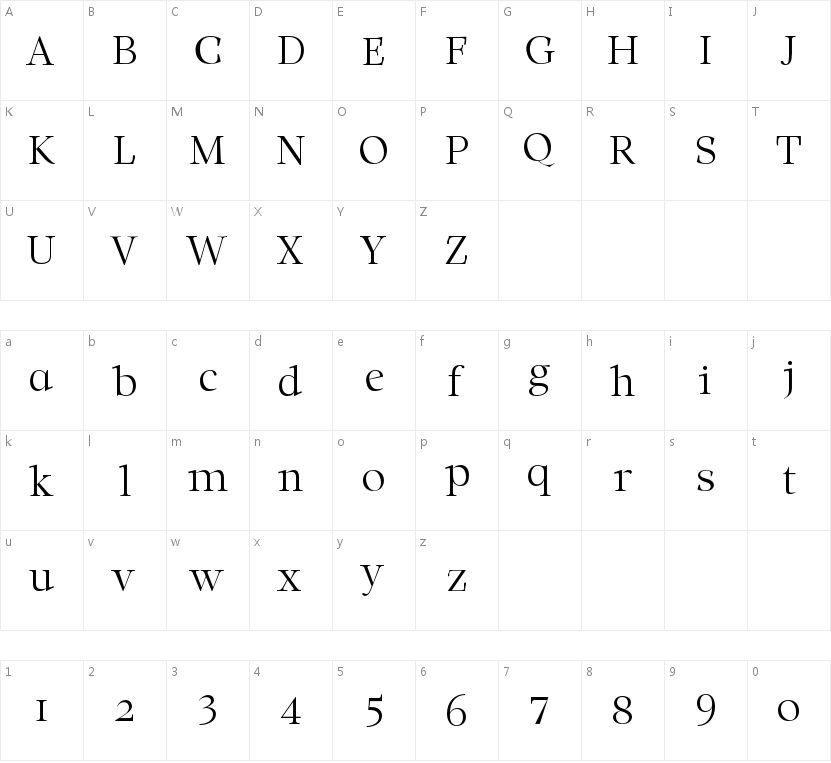Solomon Light字符映射图