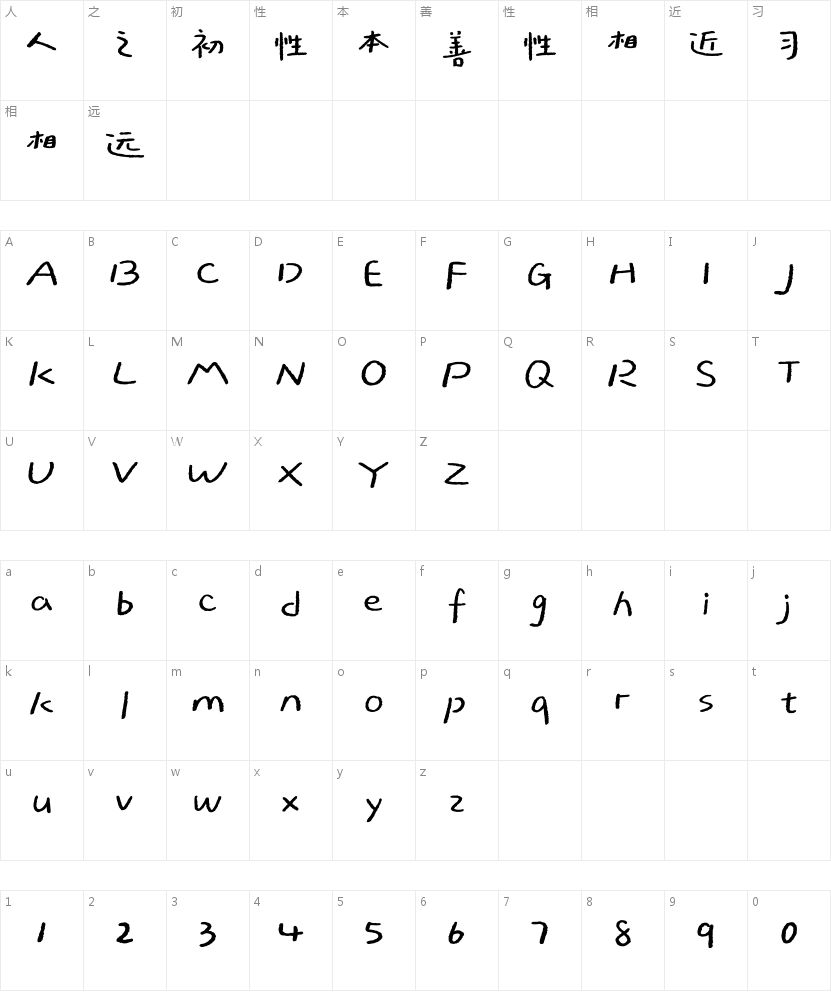 汉仪大风吹 4级 简字符映射图