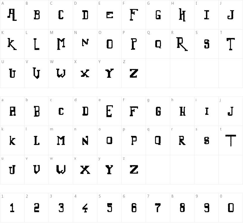 Alternate字符映射图