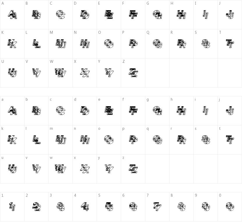 Siamese Twins字符映射图
