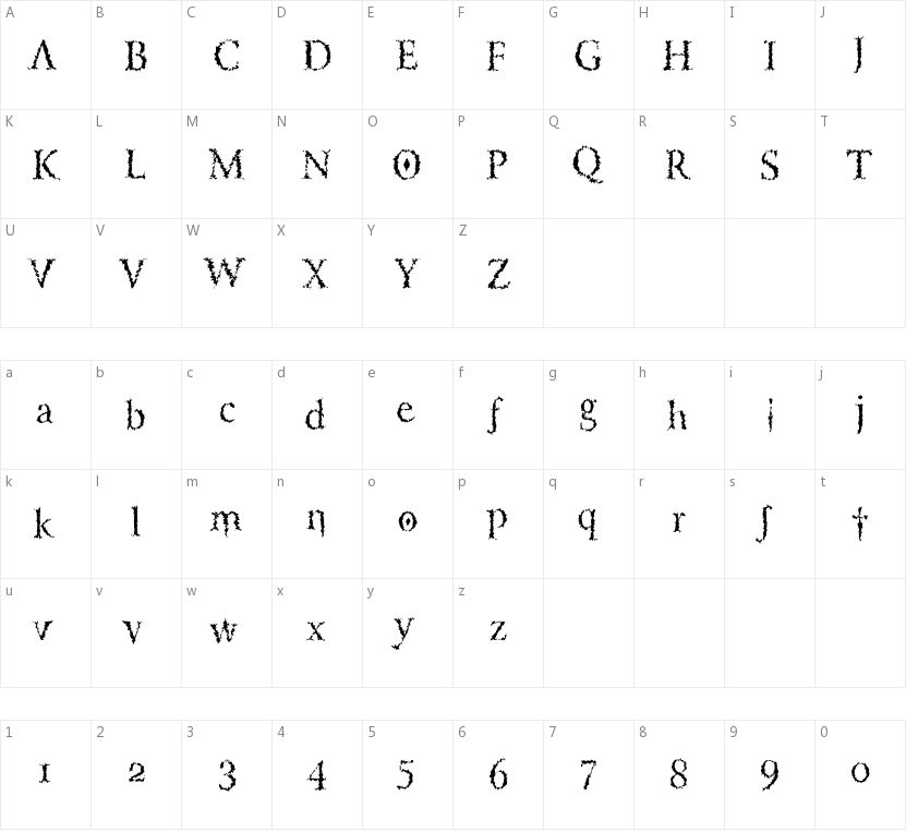 Lucifer's Pension字符映射图