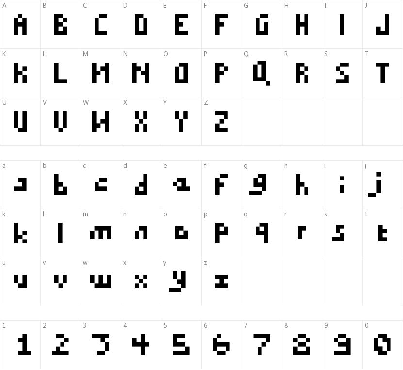 Draconian Pixels Minimal字符映射图