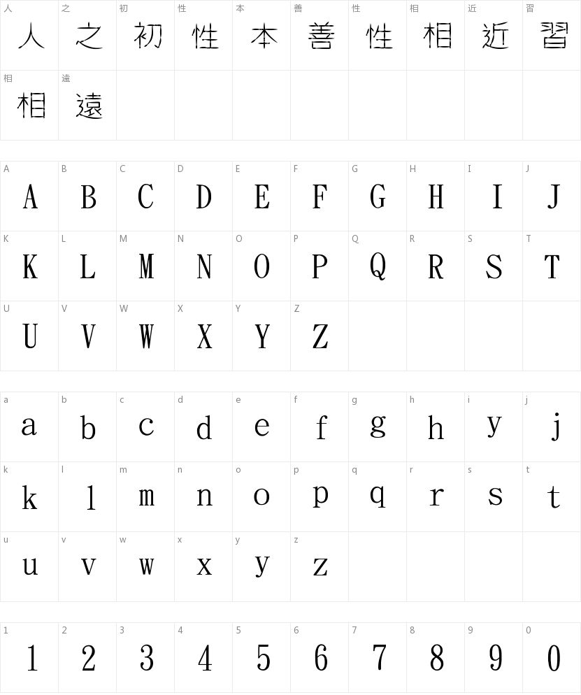 Jinmei bullet font example