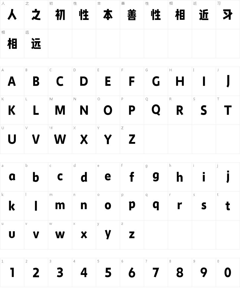 Aa觉醒黑 75J字符映射图