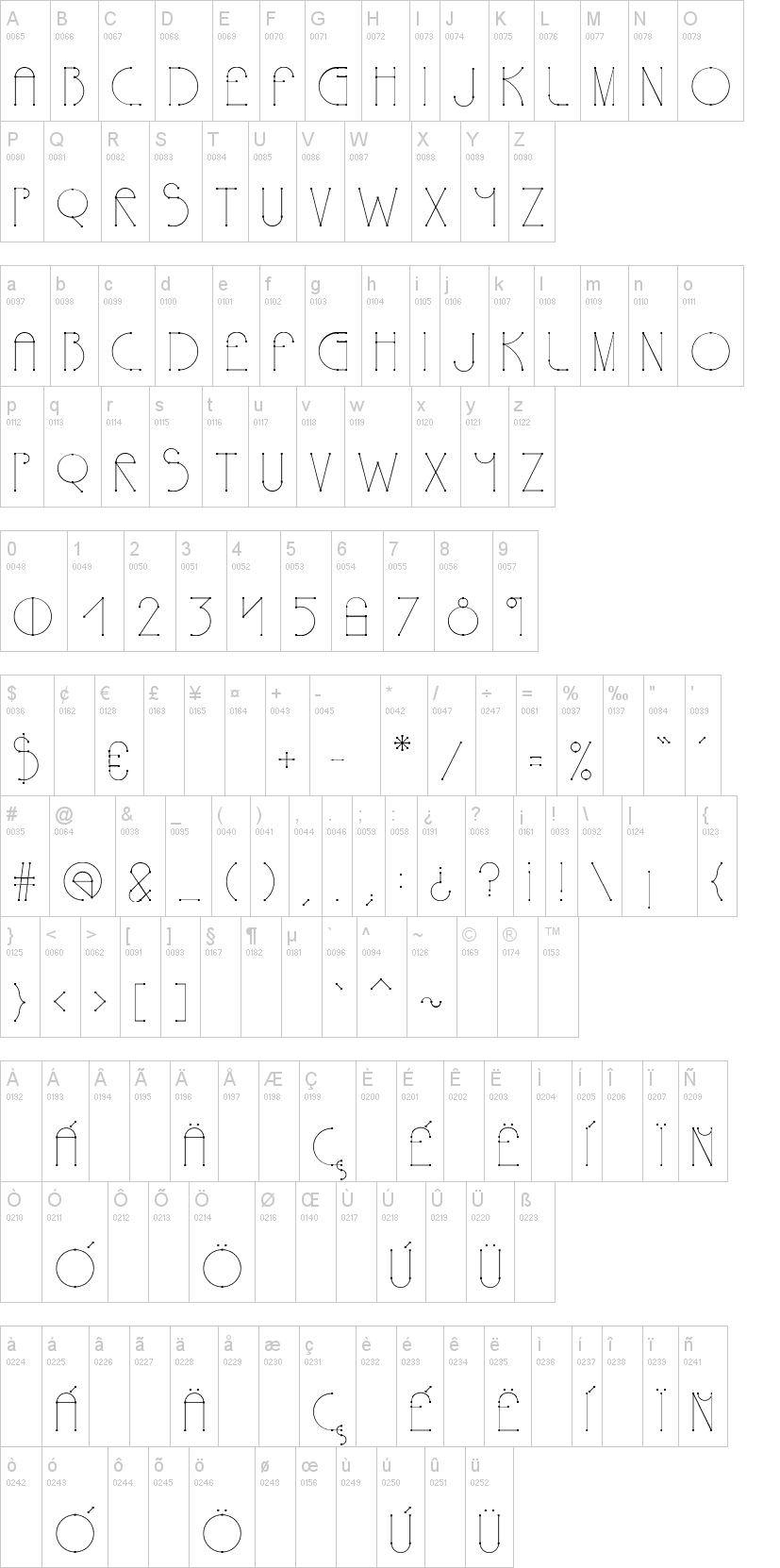 Polyline Typo字符映射图