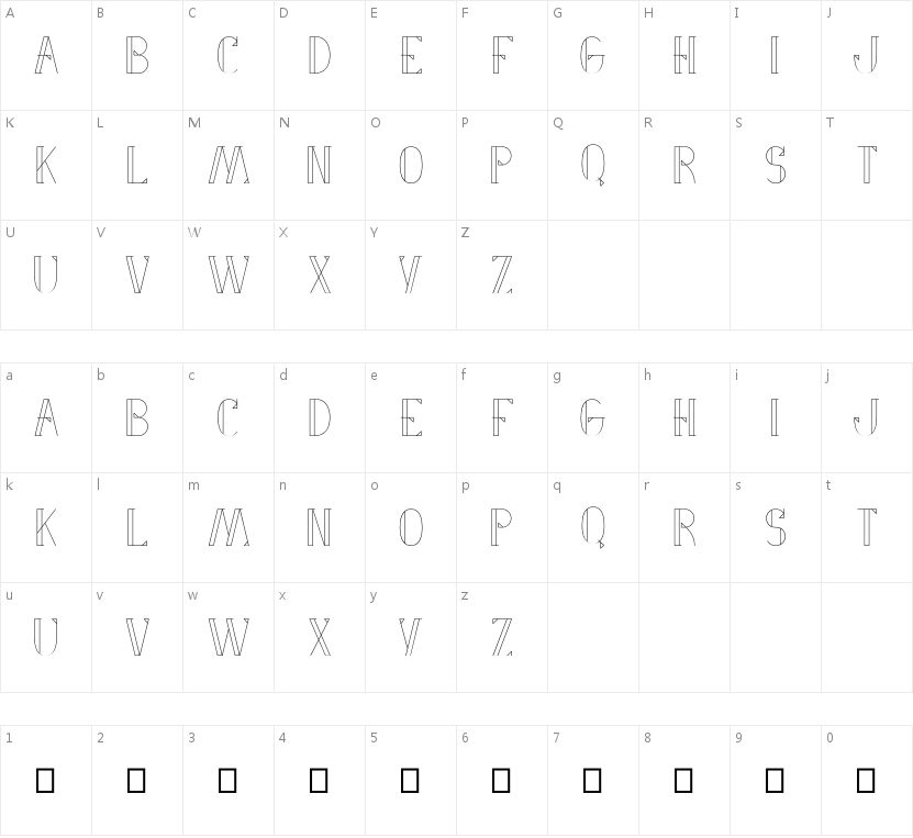 Fancy Me字符映射图