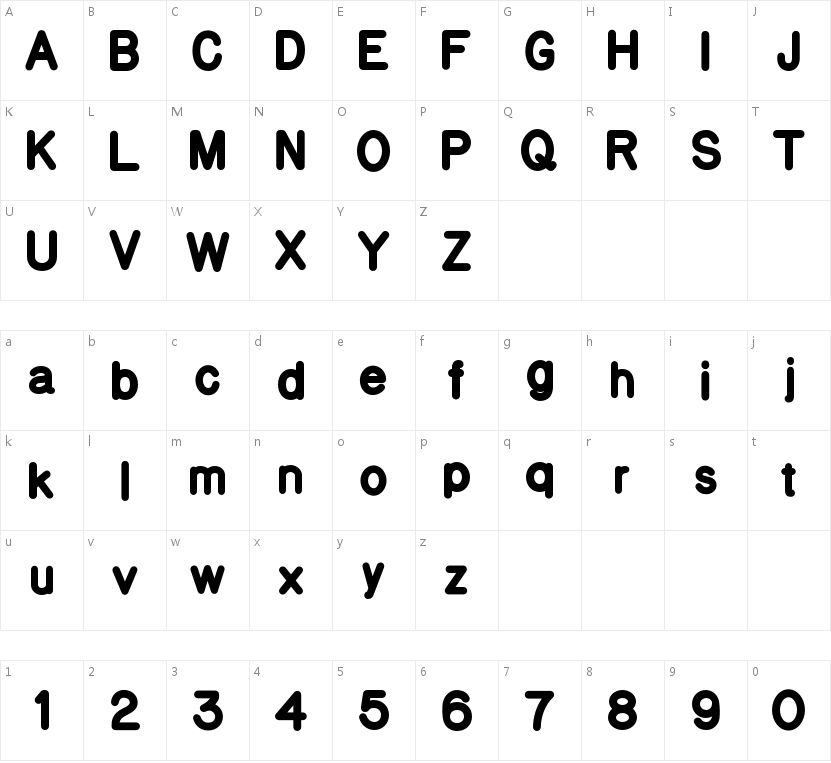 National Park Heavy字符映射图