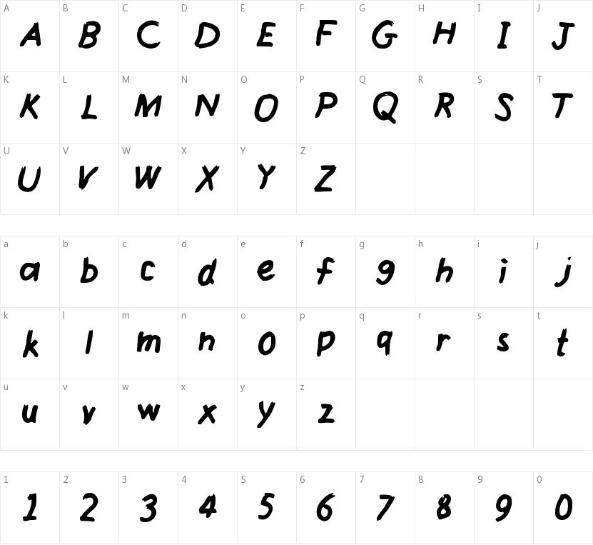 Sloppy Dragon VL字符映射图