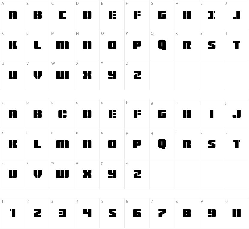 Warpthruster字符映射图
