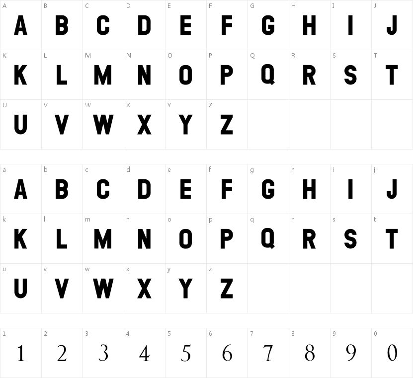 GEORGEA字符映射图