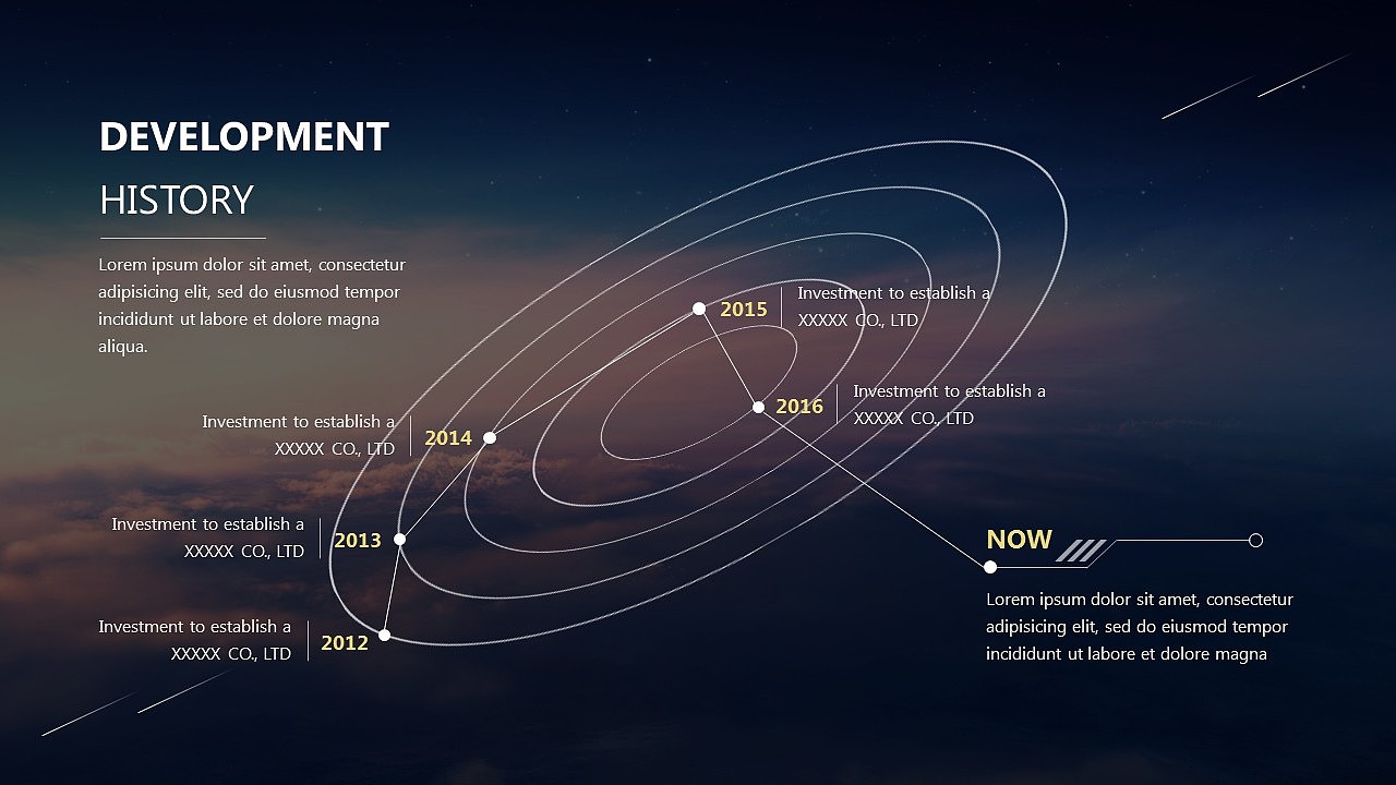 大气科技星空公司简介企业宣传创业融资商务PPT模板