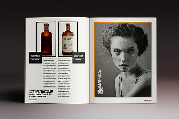 时尚流行画册杂志排版indesign模板模特人物展示indd模板
