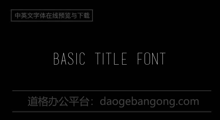 Basic Title Font