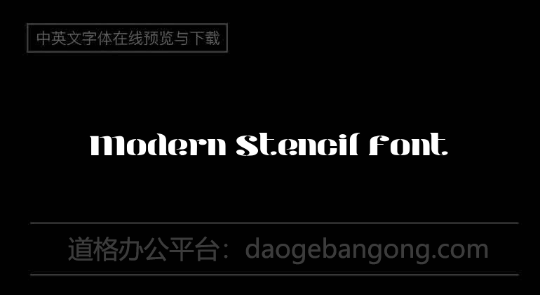 Modern Stencil Font