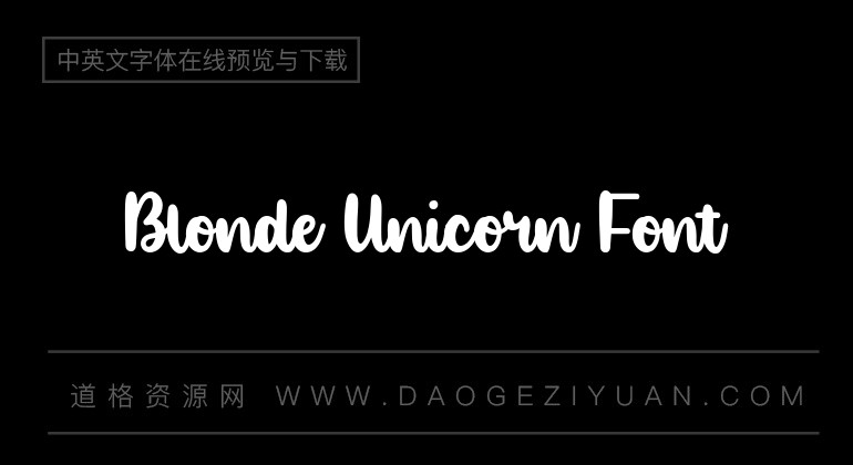 Blonde Unicorn Font