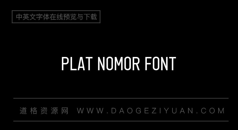 Plat Nomor Font