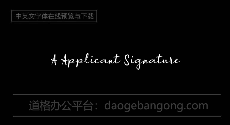 A Applicant Signature