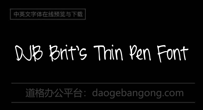 DJB Brit's Thin Pen Font