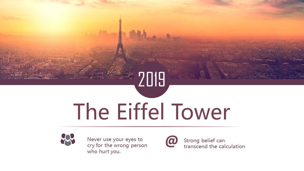The Eiffel Tower company product introduction promotion PPT template