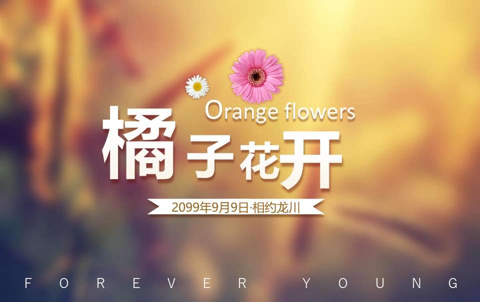 Beautiful youth graduation season class reunion orange blossom ppt video template