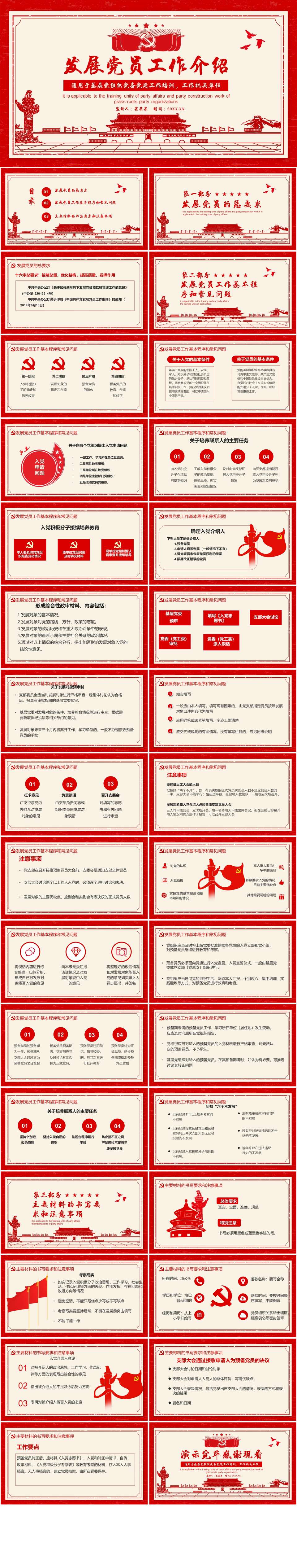 中国共产党发展党员工作介绍PPT模板（2）