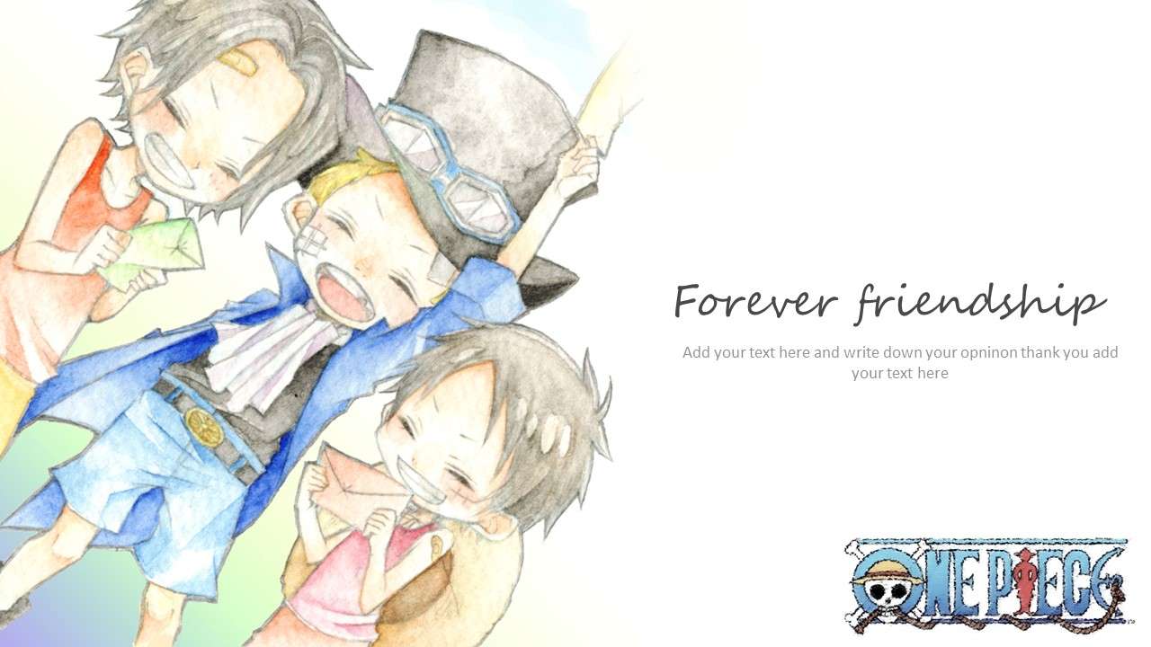 Hand-painted friendship PPT template