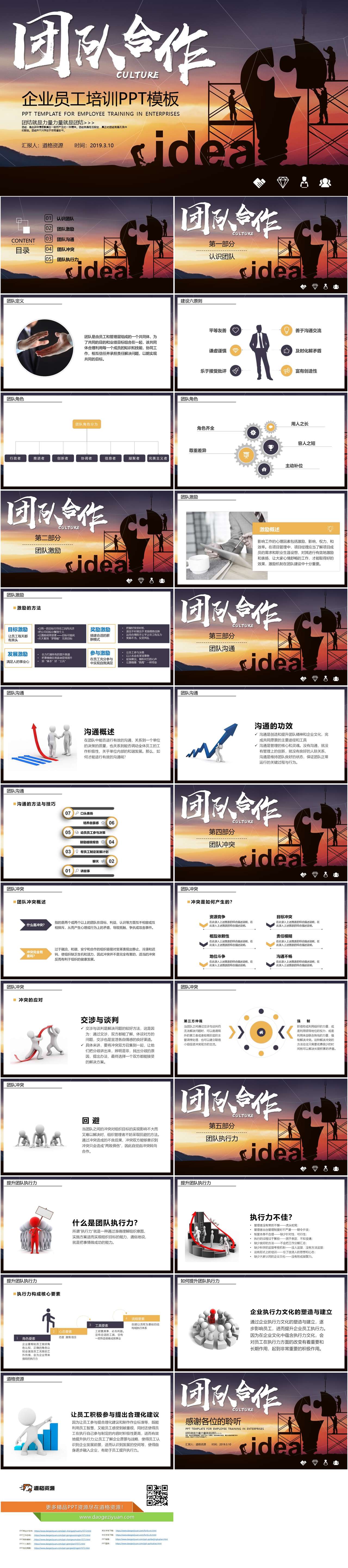 大气商务风企业公司员工培训团队合作课件PPT模板（2）