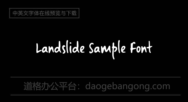 Landslide Sample Font