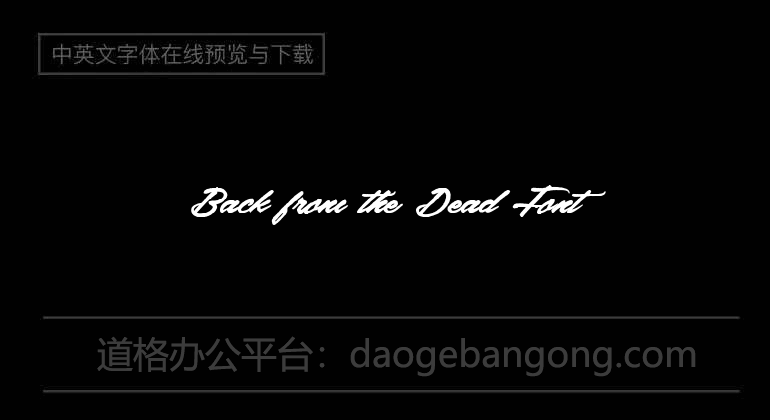 Back from the Dead Font