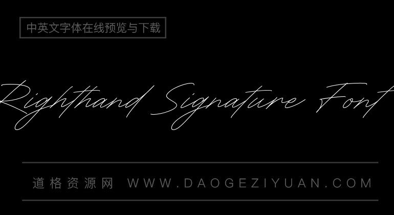 Righthand Signature Font