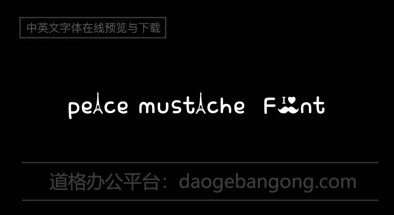 peace mustache  Font