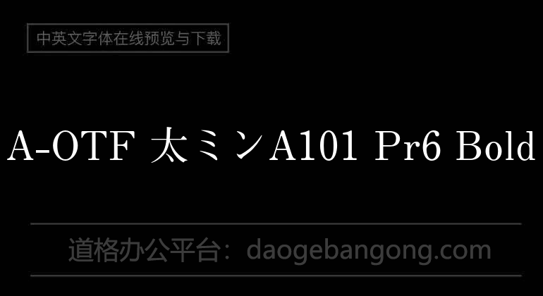 A-OTF 太ミンA101 Pr6 Bold