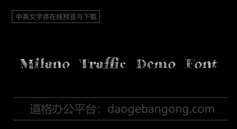 Milano Traffic Demo Font