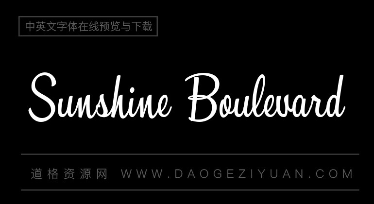 sunshine boulevard-英文字體免費字體下載大全-道格資源