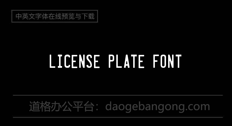 License Plate Font